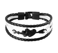 HUIANGLIYG Bracelet Manchette Vintage En Cuir Pour Homme Et Femme, Motif Flèche, Amour Éternel, Pour Noël, Nouvel An, Couleur 3, 19 Cm