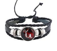 HUIANGLIYG Bracelet Multicouche En Cuir Noir Vintage, Motif Constellation Du Zodiaque, Ajustable, Tissé À La Main, Bijou Tendance Pour Femme Et Homme, Capricorne, 21 Cm.