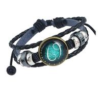 HUIANGLIYG Bracelet Spirituel Des Signes Du Zodiaque, Ajustable, 12 Constellations, Multicouche, En Cuir Noir, Bijou D'Anniversaire Ou De Noël Pour Femmes Et Hommes Atteints Du Cancer.