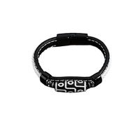 HUIANGLIYG Bracelet Tibétain en Perles Dzi À Neuf Yeux, Fait À La Main, en Cuir Véritable Tressé, pour Hommes et Femmes, Style ethnique Rétro, en Céramique, Amulette, Bijoux, Cadeau, Boucle N