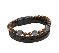 HUIANGLIYG Bracelet Tressé en Cuir pour Homme avec Pierre Naturelle, Motif Arbre de Vie, Tissé À La Main, Multicouche, Breloque Simple, pour Couple, Bijoux D'Amitié, Cadeau D'Anniversaire, Pierr