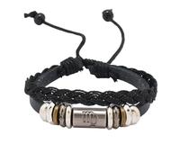HUIANGLIYG Bracelet Unisexe En Cuir, Orné Des 12 Signes Du Zodiaque, Gravé À La Main, Style Rétro, Avec Plaque Nominative. Signe De La Vierge, 21 Cm.