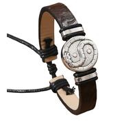 HUIANGLIYG Bracelet Vintage en Cuir avec Dragon Yin Yang, Style Punk, Orné D'Un Cordon Tressé et D'Un Symbole de Tai Chi. Bijou Original et Attentionné, Idéal pour Un Père, Un Mari Ou Un Petit