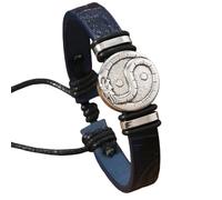 HUIANGLIYG Bracelet Vintage en Cuir avec Dragon Yin Yang, Style Punk, Orné D'Un Cordon Tressé et D'Un Symbole de Tai Chi. Bijou Original et Attentionné, Idéal pour Un Père, Un Mari Ou Un Petit