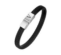 HUIANGLIYG Bracelets en Cuir pour Hommes, Réglables, Tissés Torsadés Faits À La Main, avec Fermoir Magnétique, Empilables, Gravés avec Lettres Az, Cadeaux pour Mari, Papa, Fils, Lettre V, 19 C