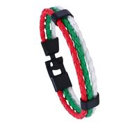 HUIANGLIYG Bracelets En Cuir Pu Avec Drapeau National Pour Hommes Et Femmes, Faits À La Main, Double Couche, Tressés, Avec Fermoir Noir, Bijoux Cadeaux Pour Papa, Petit Ami, Fils, Bulgarie, 21 Cm