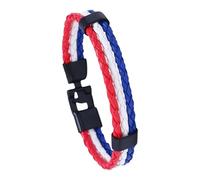HUIANGLIYG Bracelets En Cuir Pu Avec Drapeau National Pour Hommes Et Femmes, Faits À La Main, Double Couche, Tressés, Avec Fermoir Noir, Bijoux Cadeaux Pour Papa, Petit Ami, Fils, Pays-Bas, 21 Cm