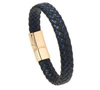 HUIANGLIYG Bracelets en Cuir Véritable pour Hommes Bracelets Tressés Faits À La Main Bracelet Double Tressé Classique avec Fermoir Magnétique Vintage Punk Manchette Bracelet Bijoux Cadeaux Noir