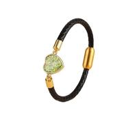HUIANGLIYG Bracelets enveloppants en Cuir de Cœur pour Femmes, Bracelets Tressés Faits Main avec Un Bracelet Fin en Cristal de Cœur Étincelant, Bijoux Féminins Uniques pour Le Quotidien, Druzy