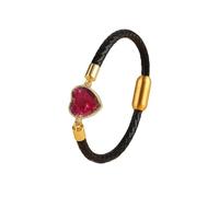 HUIANGLIYG Bracelets enveloppants en Cuir de Cœur pour Femmes, Bracelets Tressés Faits Main avec Un Bracelet Fin en Cristal de Cœur Étincelant, Bijoux Féminins Uniques pour Le Quotidien, Fuchs