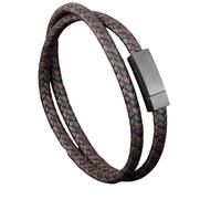 HUIANGLIYG Gourmette Homme,Bracelet Double en Cuir pour Homme, Style Vintage, Tressé, Couleurs Mélangées, Simple, Empilable, Fait À La Main, Style Punk, Breloque, Cadeau pour Garçons et Filles,
