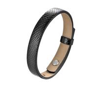 HUIANGLIYG Gourmette Homme,Bracelet en Cuir Véritable pour Homme, Simple, À Clipser, en Cuir de Vache, Noir, Manchette Empilable, Style Rétro Punk, Idée Cadeau pour Garçons, Usage Quotidien,