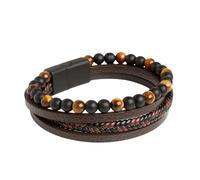 HUIANGLIYG Gourmette Homme,Bracelets en Cuir pour Hommes, Perles Multicouches, Corde Tissée À La Main, Bracelet Manchette Empilable avec Boucle, Bijoux Porte Bonheur Vintage, Idée Cadeau pour Uni