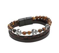 HUIANGLIYG Gourmette Homme,Bracelets en Perles de Pierre Naturelle pour Hommes, Bracelet en Cuir Tressé Fait À La Main, Bracelet en Corde Tissée Torsadée Multicouche, Bijoux Cadeaux pour Garçon