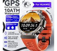 Huiawe-Montre Intelligente Gps Pour Homme,10iko,Ip69k,Étanche,Boussole,Altimètre,Barométrique,2025,Bracelet Amoled,1.43 -Rouge-Gps Smart Watch
