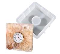 huiba Moule à pendule pour horloge de table verticale Fai-da-Te | Moules en résine pour montres de table avec accessoires pour mouvement 'horloge | moule en résine pour décoration en silicone