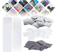 HUIBBGO Fabrication de Badges magnétiques pour réfrigérateur, 100 Ensembles de Boutons carrés, Machine à fabriquer des Badges magnétiques 50 x 50 mm, Articles artisanaux à Faire soi-même