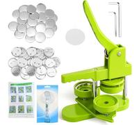 HUIBBGO Kit de Fabrication de Boutons : Machine à Badges avec 50 pièces, Presse à Badges DIY, Presse à Badges Portable, Machine à aimants Photo pour Badges et Boutons personnalisés.