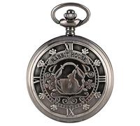 HUIBBGO Montre de Poche à Quartz avec Pendentif en Forme de Lapin sur Le thème d'Alice au Pays des Merveilles