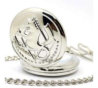 HUIBBGO Montre de Poche à Quartz de Style Steampunk Fullmetal Alchemist Antique de Couleur Argent