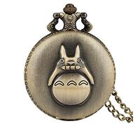 HUIBBGO Montre de Poche à Quartz Totoro en Bronze avec chaîne, Pendentif Mon Voisin Totoro, Bijoux, Cadeaux, chaîne de Pull pour Hommes, Femmes, étudiants