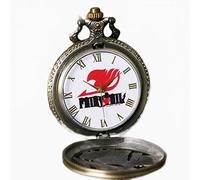 HUIBBGO Montre de Poche Moderne avec chaîne et Pendentif Unisexe, Design rétro, Dessin animé Japonais, Fairy Tail, Cadeaux pour Hommes et Femmes