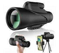 HUIBBGO Télescope monoculaire pour Adultes avec Support pour Smartphone et trépied, monoculaires étanches à l'azote HD 12x50, Prisme BAK4, pour l'observation des Oiseaux, la Chasse, la ran