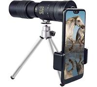 HUIBBGO Télescope monoculaire pour Smartphone, télescopes HD Haute Puissance 12X50 avec trépied BAK4 Clip pour téléphone Universel, Prisme étanche pour l'observation des Oiseaux