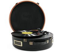 HUIBBGO Tourne-Disque, Tourne-Disque Vinyle Portable avec Haut-parleurs stéréo intégrés, entraînement par Courroie à 3 Vitesses, Support de Platine Vinyle