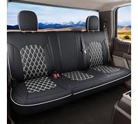 Huidasource Housses de siège arrière pour Ford F150, Housse de Coussin de siège de Voiture pour F150 SuperCrew 2015-2024 et F250 F350 F450 2017-2024 (rangée arrière, Noir et Blanc)