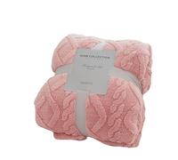 HUIEYE Couverture Plaid Jacquard Taffetas Flanelle, Plaid Polaire Polyester Douce Chaude, se Protéger du Froid, 70x100cm Poussette Lit (Rose)