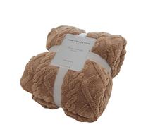 HUIEYE Couverture Plaid Taffetas Jacquard Flanelle Polaire Douce Chaude - Se Protéger du Froid, 70x100cm Poussette ou Lit (Chocolat)