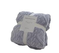 HUIEYE Plaid Couverture Jacquard Taffetas, Super Doux Flanelle, Se Protéger du Froid - Plaid Polaire Enfants 70x100cm (Gris Bleu)