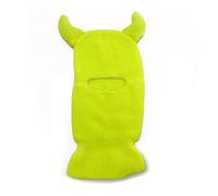HUIFACAI Cagoule tricotée en corne de diable pour Halloween, chapeau à capuche, écharpe, chapeaux tricotés, écharpe unisexe, Jaune fluorescent., Suitable for head circumference of 50-60cm