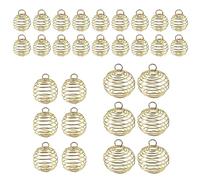 HUIFACAI Lot de 30 pendentifs à ressort creux pour collier, as the pic show, Fer, Pas de gemme