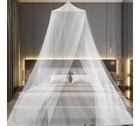 Huifengjie Moustiquaire Lit pour 1 et 2 Places Moustiquaire de Lit Simple et Double Ciel de Lit Adulte Enfant Exterieure Voyage, D'installation Rapide et Facile, Convient à Tous Les Lits(Blanc)