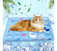 Huifengjie Tapis Rafraichissant pour Chien Chat, Injection d'eau Tapis Refroidissement Chien Matelas Refrigerant pour Chien, 40×50 cm, M, Monde sous-Marin