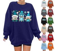 HUIFUAO All Booked for Christmas Sweatshirt for Women Funny Book Christmas Tree Graphic Sweatshirts de Noël Grande taille Tops à manches longues Pull Tendance Festival Tenues Costumes, Z02 Blanc, S