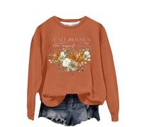HUIFUAO Fall for Jesus He Never Leaves Sweatshirts pour femmes, sweatshirts surdimensionnés à manches longues pour femmes, Z04 Orange, S