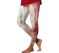 HUIFUAO I'm Ok Its Not My Blood Legging d'Halloween pour femme Pantalon de yoga effrayant Bloody Help Me Pantalon de yoga amusant Costume d'Halloween Bas taille haute Collants Gym Sport Skinny