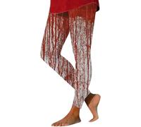 HUIFUAO I'm Ok Its Not My Blood Legging d'Halloween pour femme Pantalon de yoga effrayant Bloody Help Me Pantalon de yoga amusant Costume d'Halloween Bas taille haute Collants Gym Sport Skinny