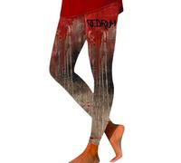 HUIFUAO I'm Ok Its Not My Blood Legging d'Halloween pour femme Pantalon de yoga effrayant Bloody Help Me Pantalon de yoga amusant Costume d'Halloween Bas taille haute Collants Gym Sport Skinny