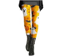 HUIFUAO Legging d'Halloween pour femme - Grande taille - Pantalon de yoga fantôme citrouille - Costume d'Halloween effrayant - Collants imprimés chauve-souris - Pantalon taille haute - Pantalon de