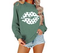 HUIFUAO Let's Get Shamrocked St Patrick Day Sweatshirt femme drôle Leprechaun Trèfle Tops Irlandais St Paddy's Day Costume Green Clover Chemise Irlande Haut à manches longues Pull Vêtements de