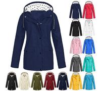 HUIFUAO Long manteau imperméable pour femme avec capuche respirant coupe-vent fermeture éclair Trench Coat Actif Outdoor Cyclisme Randonnée Vêtements d'extérieur avec poches, Z02 Bleu ciel, S