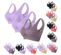 HUIFUAO Lot de 3 Soutiens-Gorge de Sport pour Femme, Soutien élevé, Grande Taille, Soutien-Gorge Push-up rembourré en Maille Creuse Respirante avec Ourlet élastique
