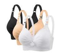 HUIFUAO Lot de 3 Soutiens-Gorge sans Armatures avec Fermeture Avant pour Femme - Grande Taille - Soutien-Gorge à Boucle sans Fil, Blanc #1, 3XL
