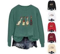 HUIFUAO Probably Just Gonna Jingle Some Of The Way I'm Tired Sweat-shirt de Noël pour femme Haut de Noël amusant Grande taille Tenues de Noël à manches longues Pull Cadeau de vacances, Z05 Rouge #1, L