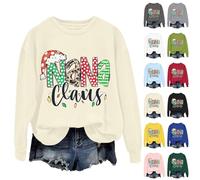 HUIFUAO Probably Just Gonna Jingle Some Of The Way I'm Tired Sweat-shirt de Noël pour femme Haut de Noël amusant Grande taille Tenues de Noël à manches longues Pull Cadeau de vacances, Z04 Vert, M