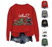 HUIFUAO Probably Just Gonna Jingle Some Of The Way I'm Tired Sweat-shirt de Noël pour femme Haut de Noël amusant Grande taille Tenues de Noël à manches longues Pull Cadeau de vacances, Z03 Gris, XXL